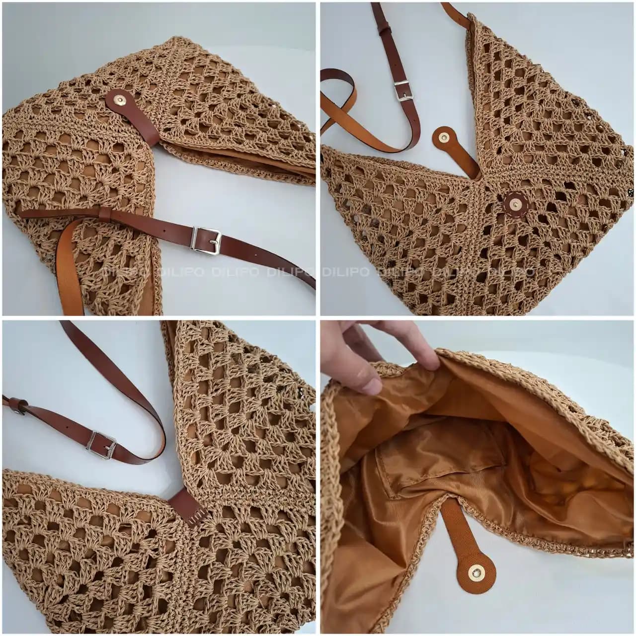 کیف دوشی رافیا زنانه کادوس 2706 — تصویر ۲
