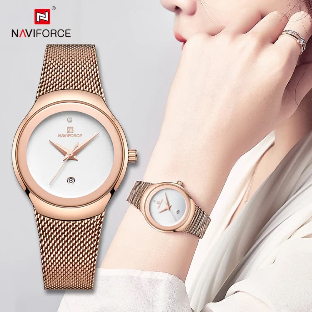 ساعت مچی زنانه نیوی فورس Naviforce مدل NF5004 RG/W — تصویر ۳
