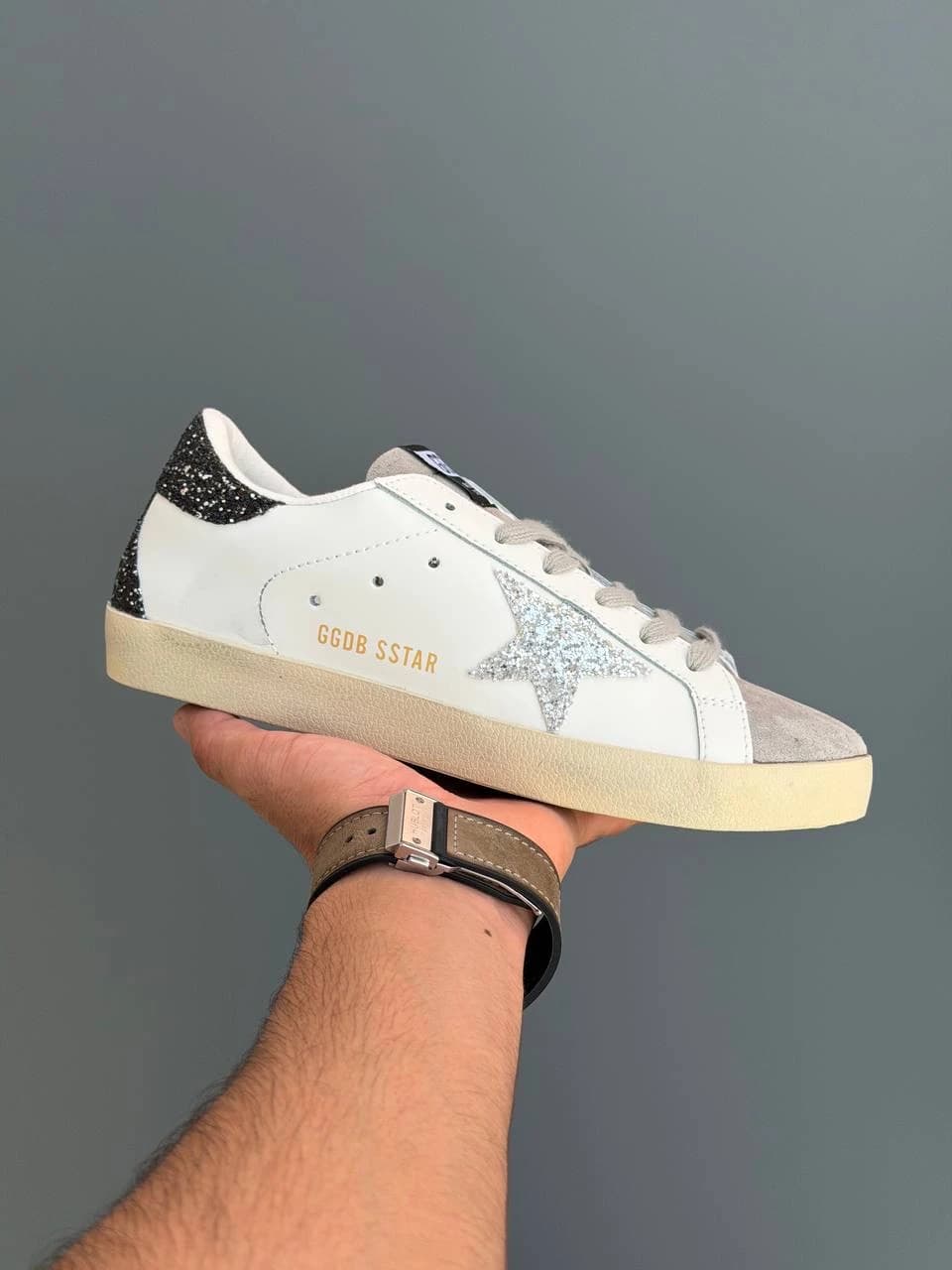 کتونی گلدن گوس سفید طوسی Golden Goose White Gray — تصویر ۹