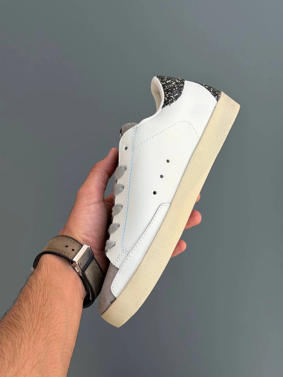 کتونی گلدن گوس سفید طوسی Golden Goose White Gray — تصویر ۴