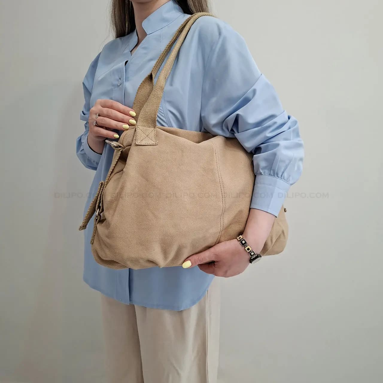 کیف دستی و دوشی بزرگ زنانه کتان اوتانا 2699