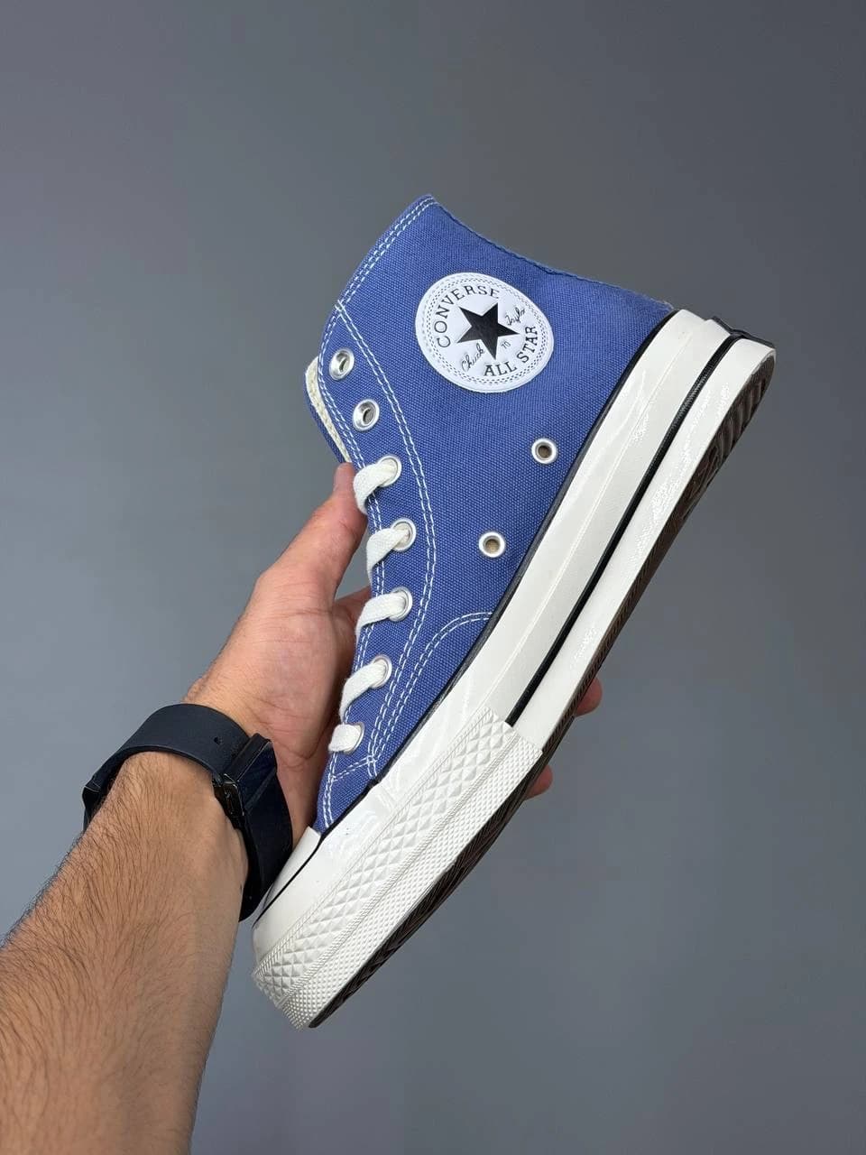 کتونی کانورس آل استار ساقدار آبی سفید Convers All Star Blue White — تصویر ۴