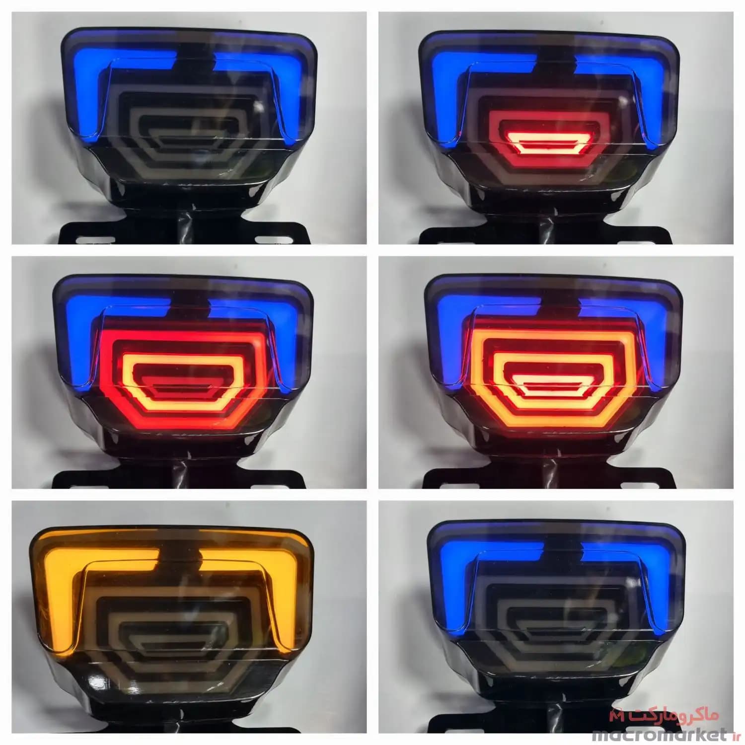 چراغ خطر عقب موتورسیکلت راهنما دار LED پایه فلزی مدل تانکی — تصویر ۳