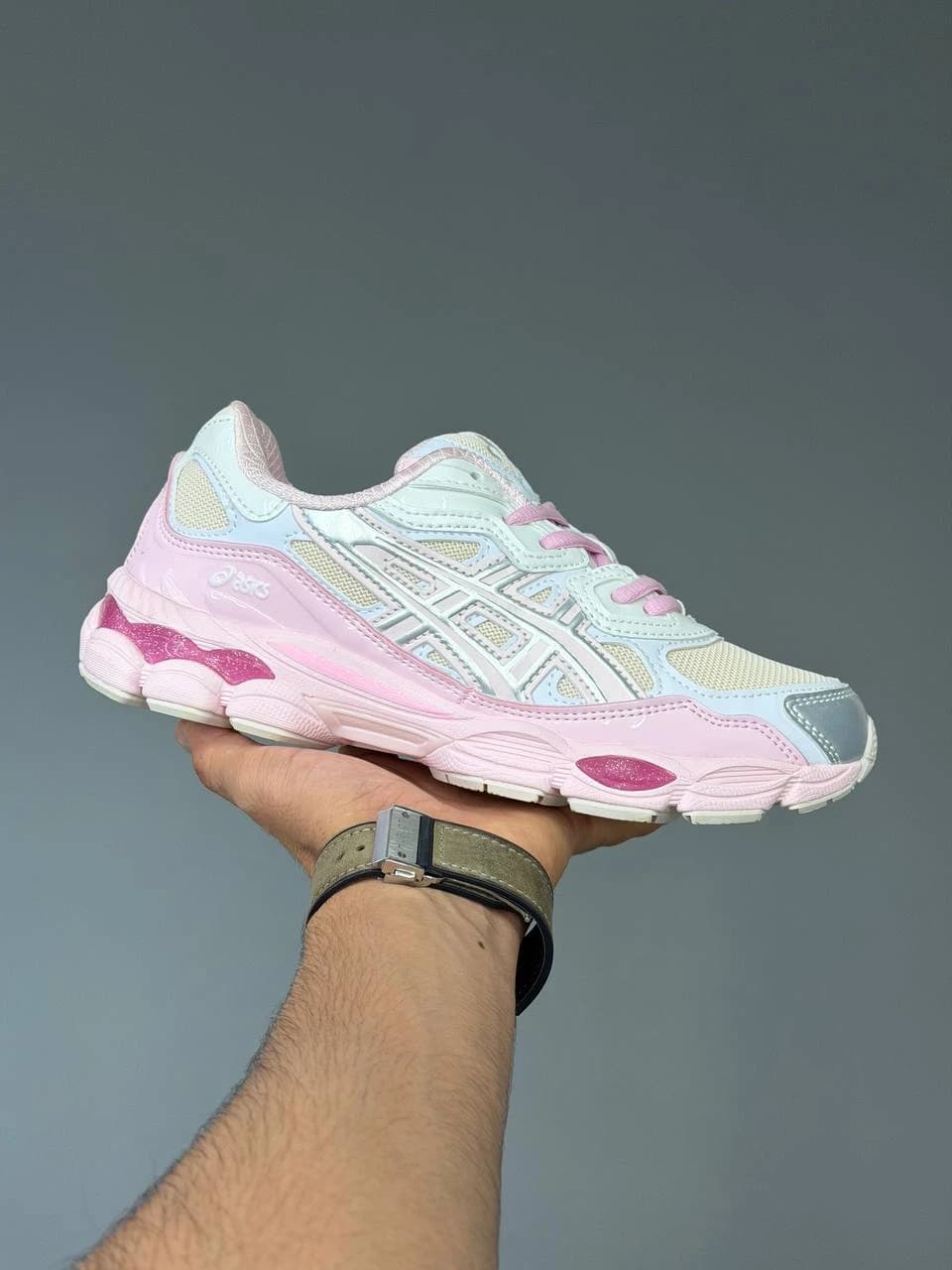 کتونی اسیکس ژل ان وای سی سفید صورتی ASICS Gel-NYC White Pink — تصویر ۲