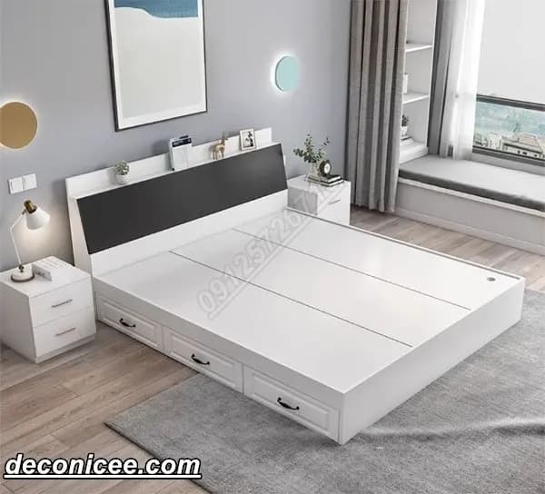 تخت دو نفره کشو دار کد tch 503 — تصویر ۳