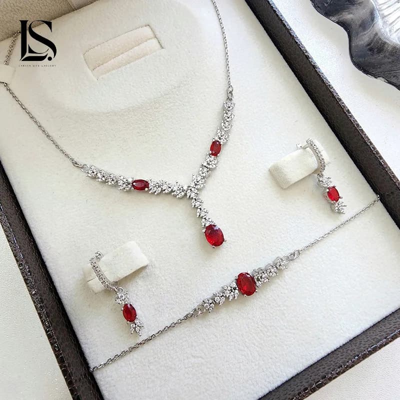 سرویس زنجیری نقره زنانه لاریسا SZ33 — تصویر ۸