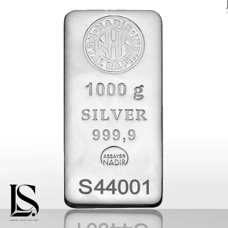 شمش نقره نادیر 1000 گرمی عیار 999.9 — تصویر ۳