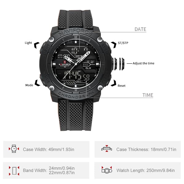 ساعت مچی اورجینال مردانه نیوی فورس Naviforce مدل NF7114 R/R — تصویر ۱۲
