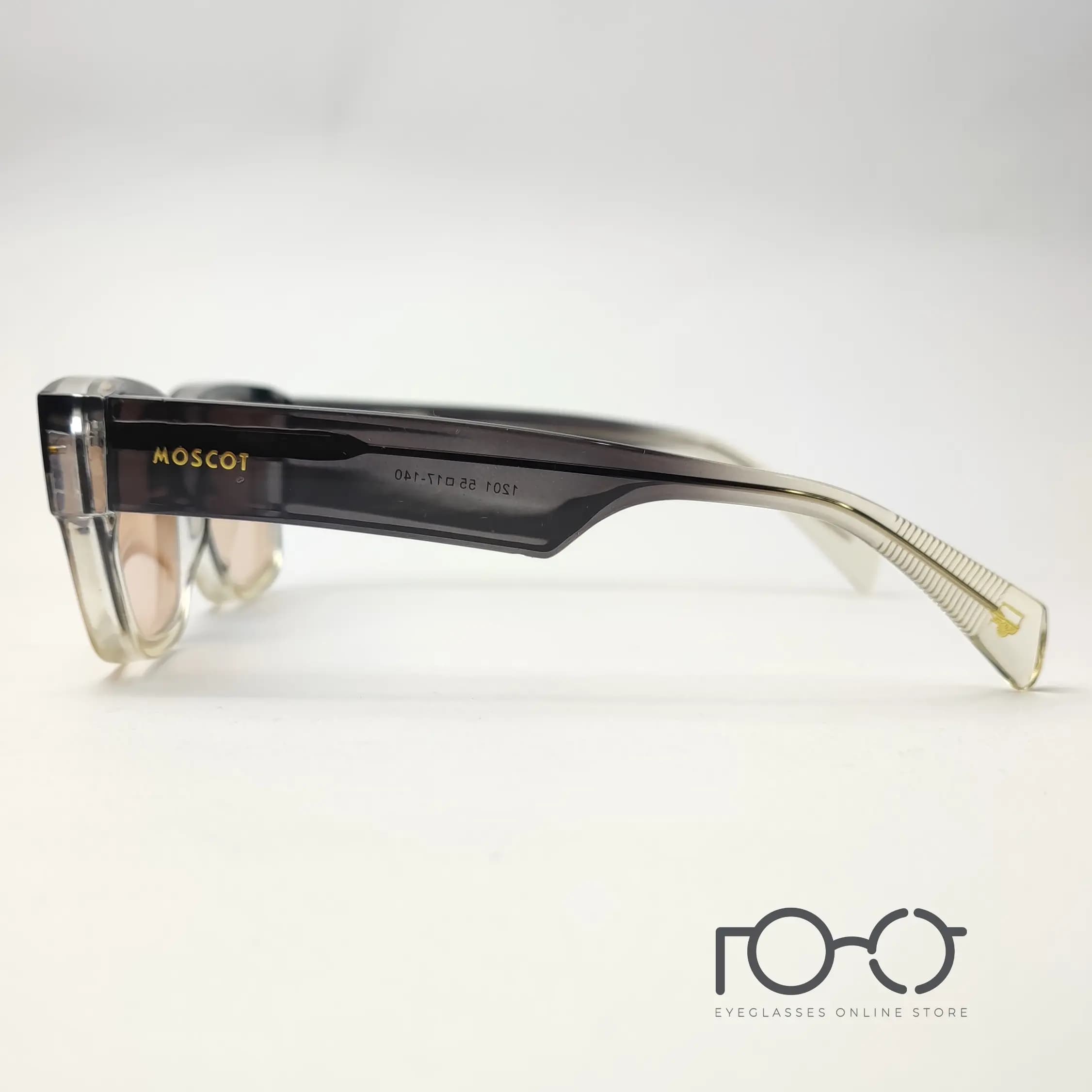 عینک آفتابی موسکات MOSCOT کائوچو استات کد 1201 رنگ مشکی با لنز زرد — تصویر ۳