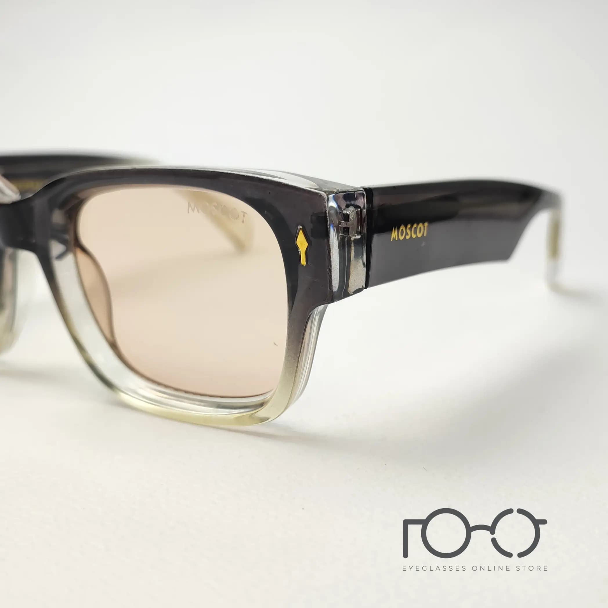 عینک آفتابی موسکات MOSCOT کائوچو استات کد 1201 رنگ مشکی با لنز زرد — تصویر ۲