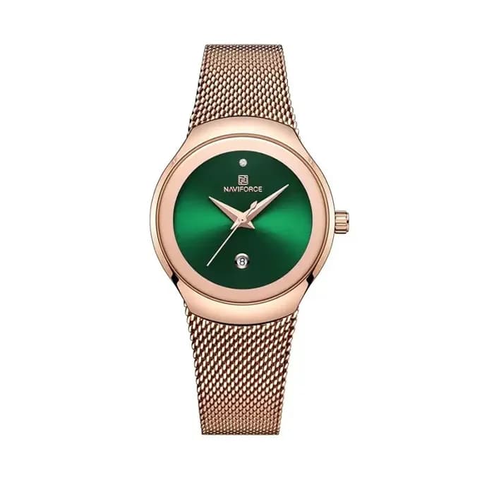 ساعت مچی اورجینال زنانه نیوی فورس Naviforce مدل NF5004 RG/GN — تصویر ۱۲