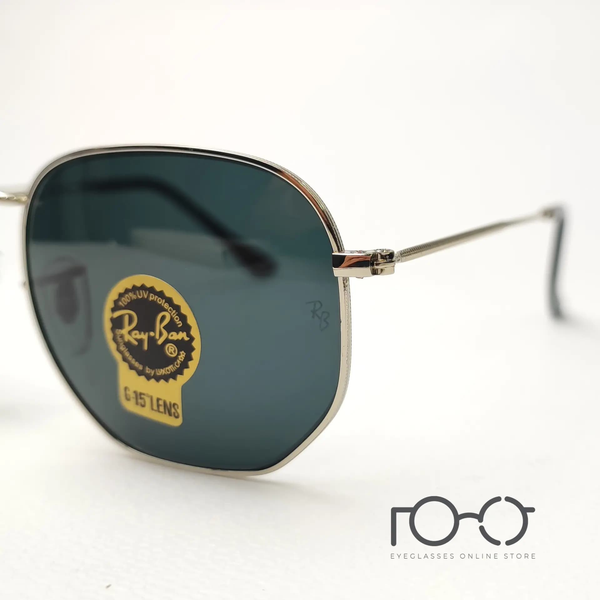عینک آفتابی ریبن RAY BAN فلزی شیشه سنگ کد RB3548-N002 رنگ مشکی با لنز دودی — تصویر ۸