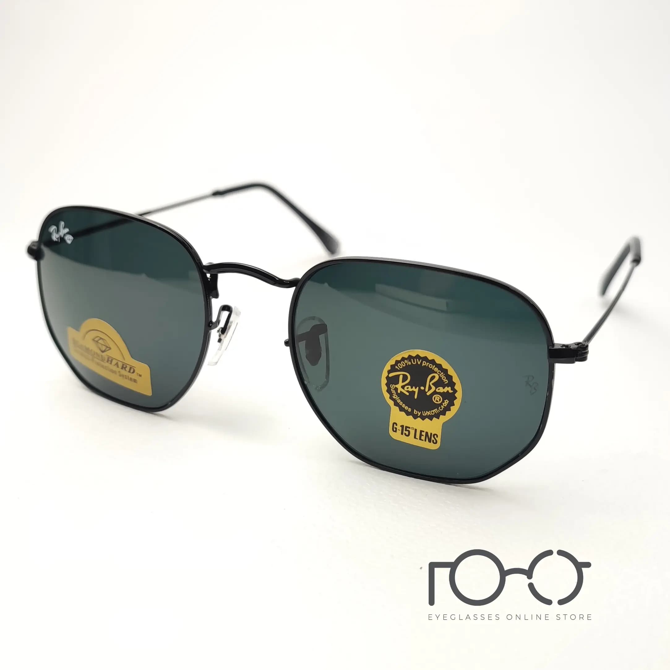 عینک آفتابی ریبن RAY BAN فلزی شیشه سنگ کد RB3548-N002 رنگ مشکی با لنز دودی