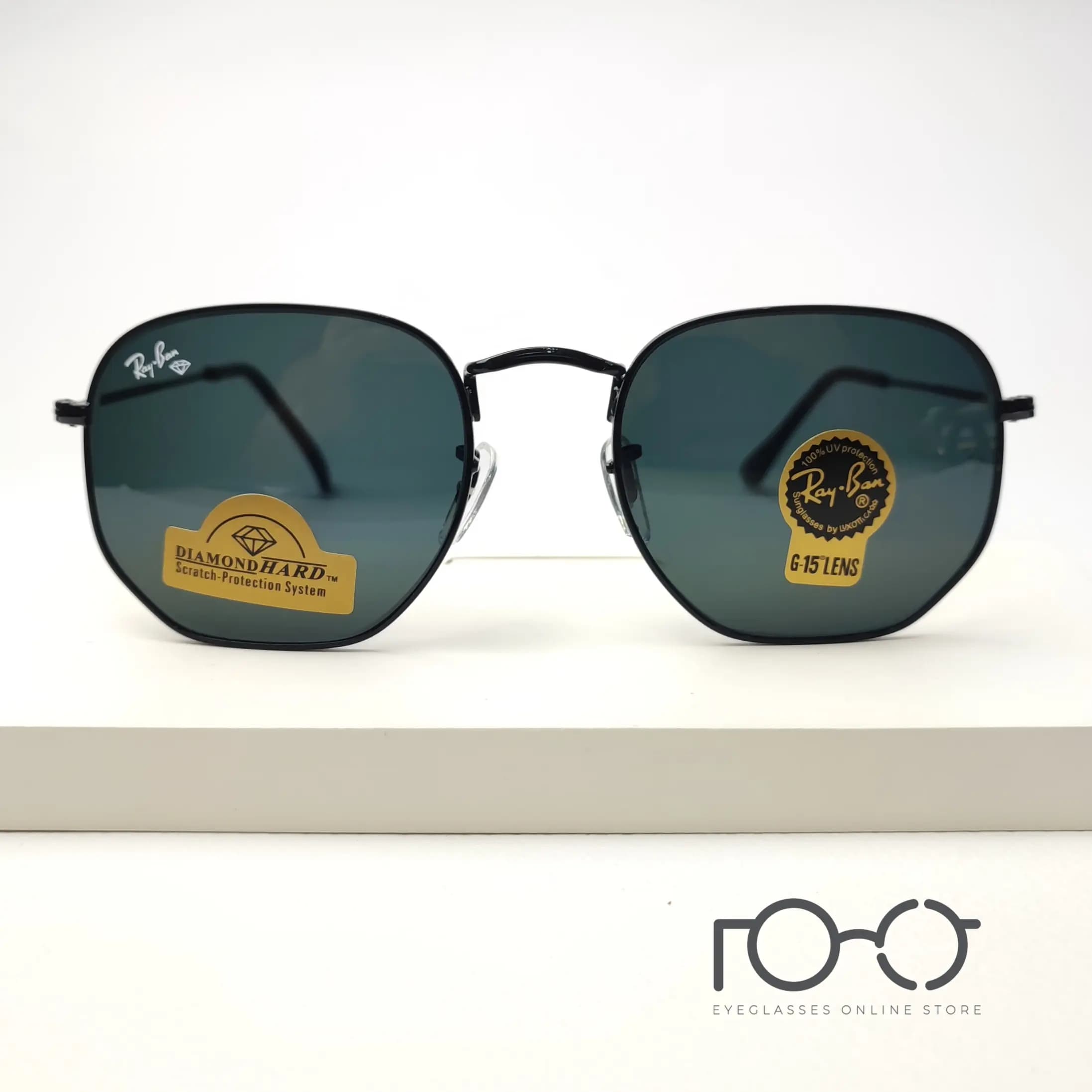 عینک آفتابی ریبن RAY BAN فلزی شیشه سنگ کد RB3548-N002 رنگ مشکی با لنز دودی — تصویر ۶