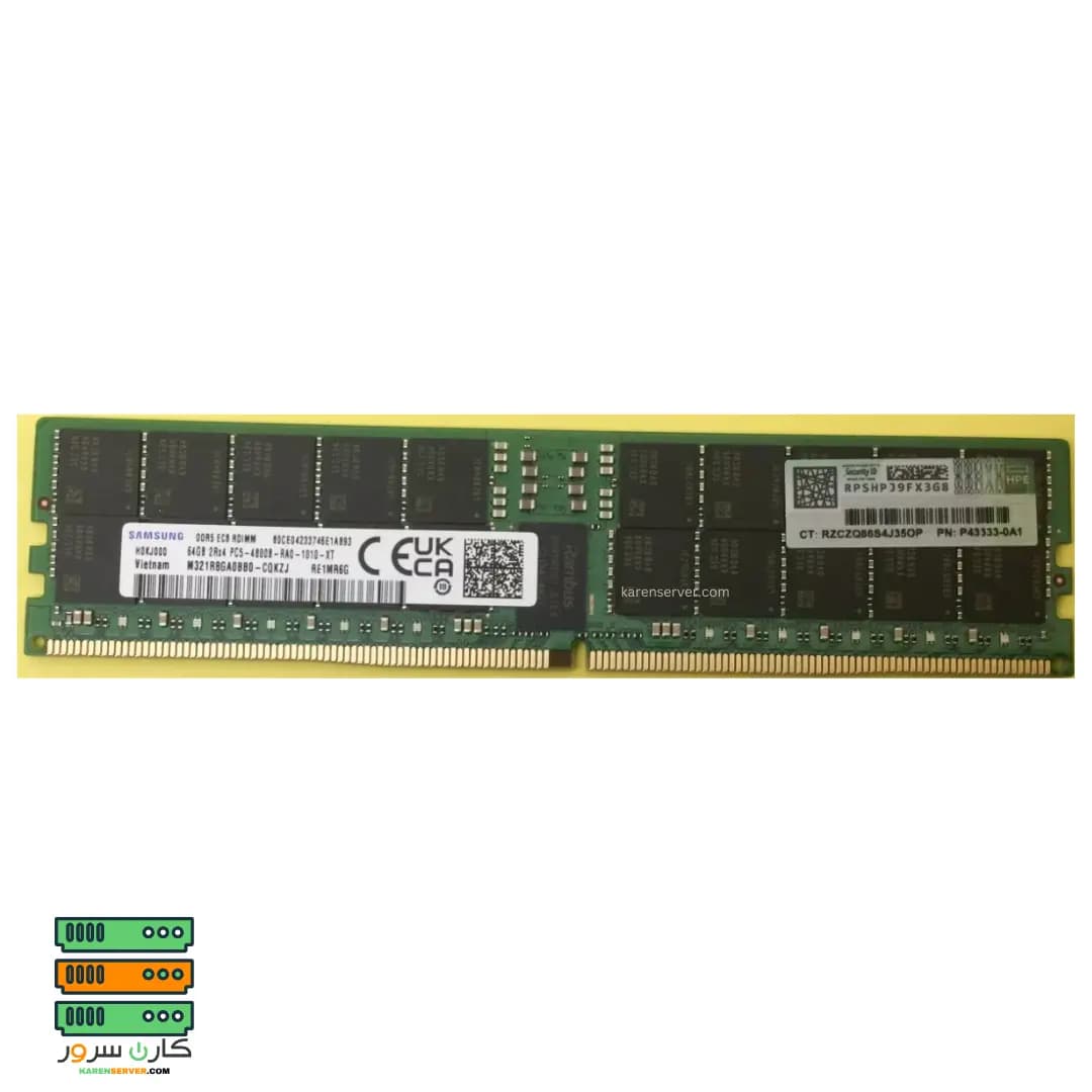 رم سرور HP 64GB Dual Rank DDR5-4800 – P43331-B21 — تصویر ۳