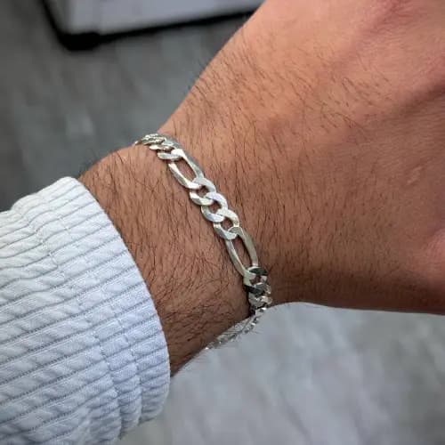 دستبند فیگارو نقره 6میل — تصویر ۷