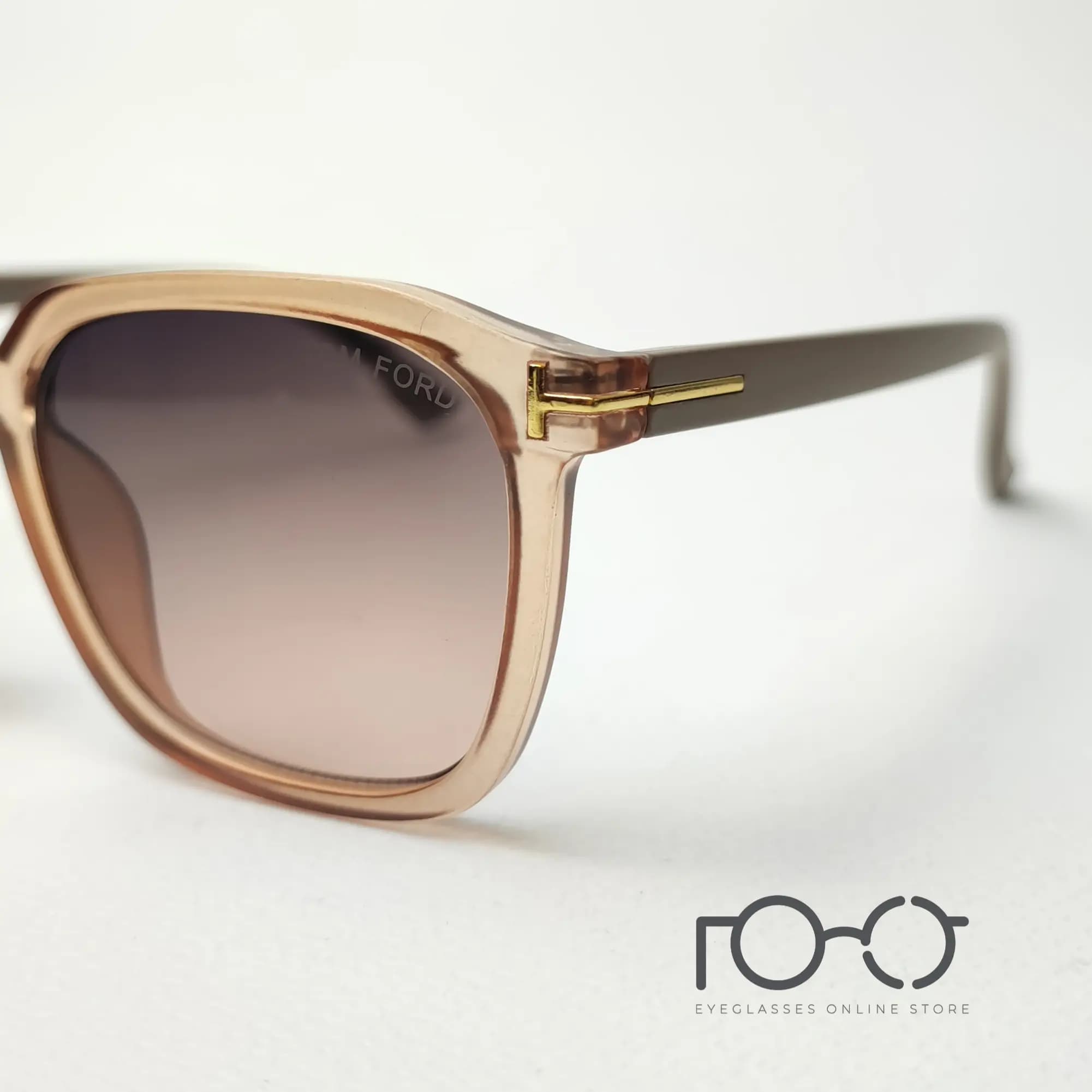 عینک آفتابی تام فورد TOM FORD کائوچو کد 89005 رنگ عسلی با لنز قهوه ای — تصویر ۸