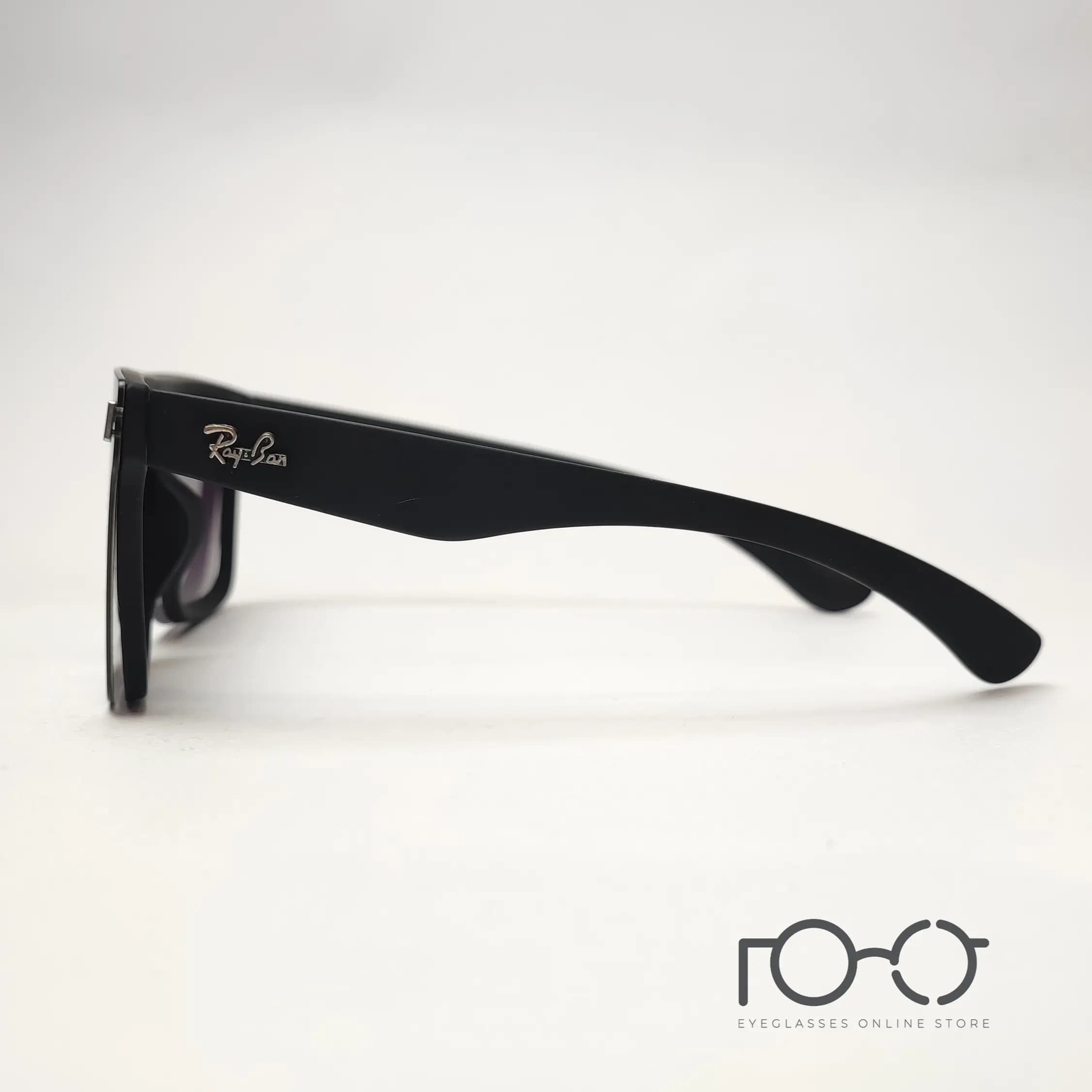عینک آفتابی ریبن RAY BAN کائوچو کد P2227 رنگ مشکی با لنز سرمه ای هایلایت — تصویر ۳