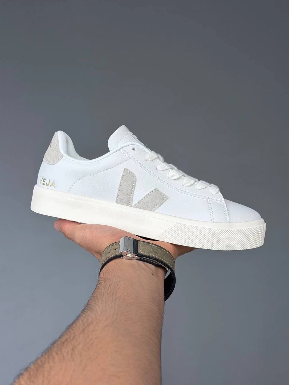 کتونی وجا سفید طوسی Veja White Gray — تصویر ۲
