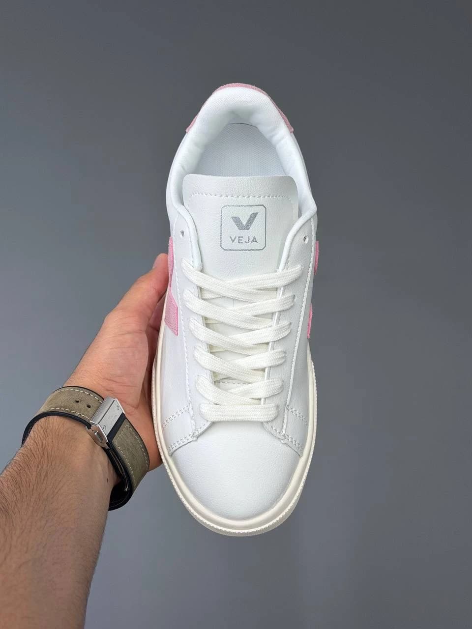 کتونی وجا سفید صورتی Veja White Pink — تصویر ۳