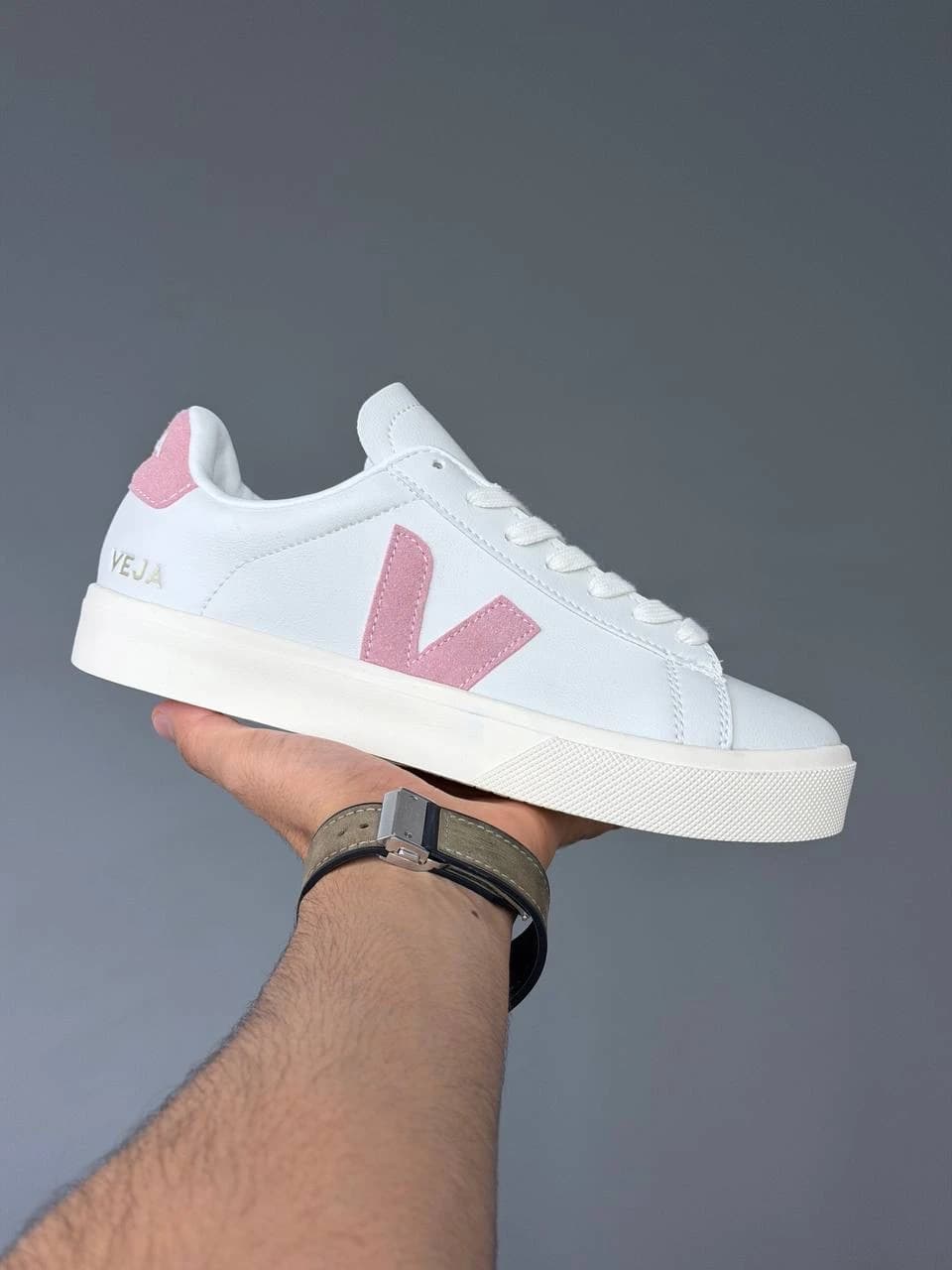 کتونی وجا سفید صورتی Veja White Pink — تصویر ۲