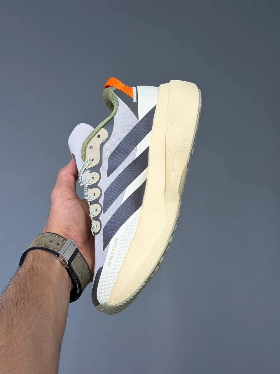 کتونی آدیداس آدی زیرو اوو اس ال ای تی آر طوسی کرم Adidas Adizero Evo Sl ATR Gray Cream — تصویر ۴