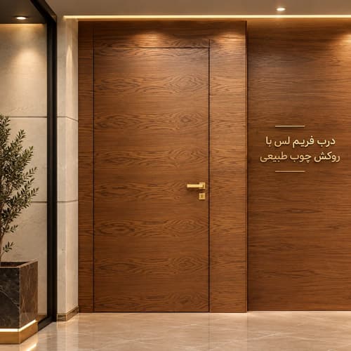 درب فریم لس با روکش چوب طبیعی