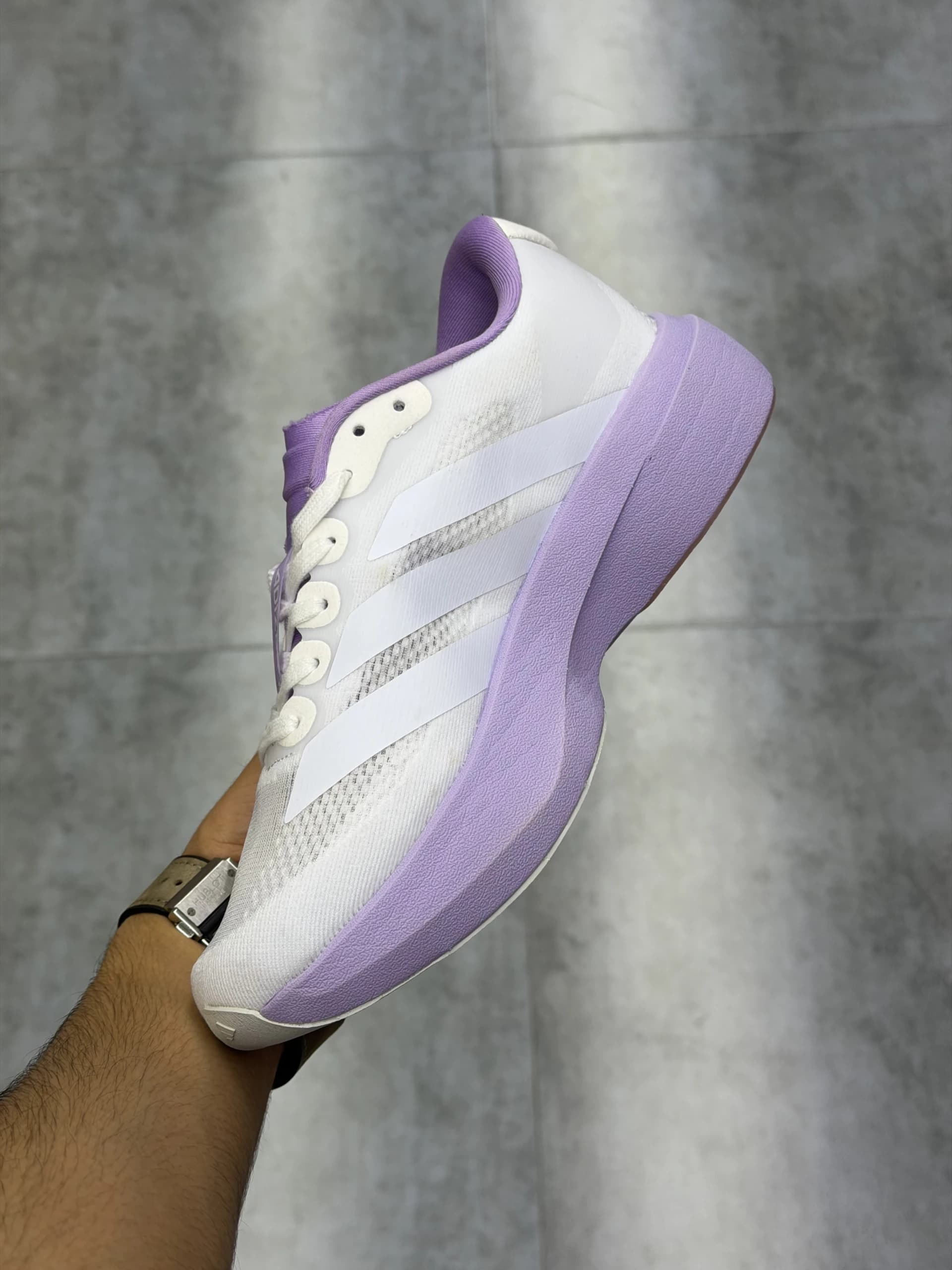کتونی آدیداس آدیزیرو اوو اس ال سفید بنفش Adidas Adizero Evo SL White perple — تصویر ۸