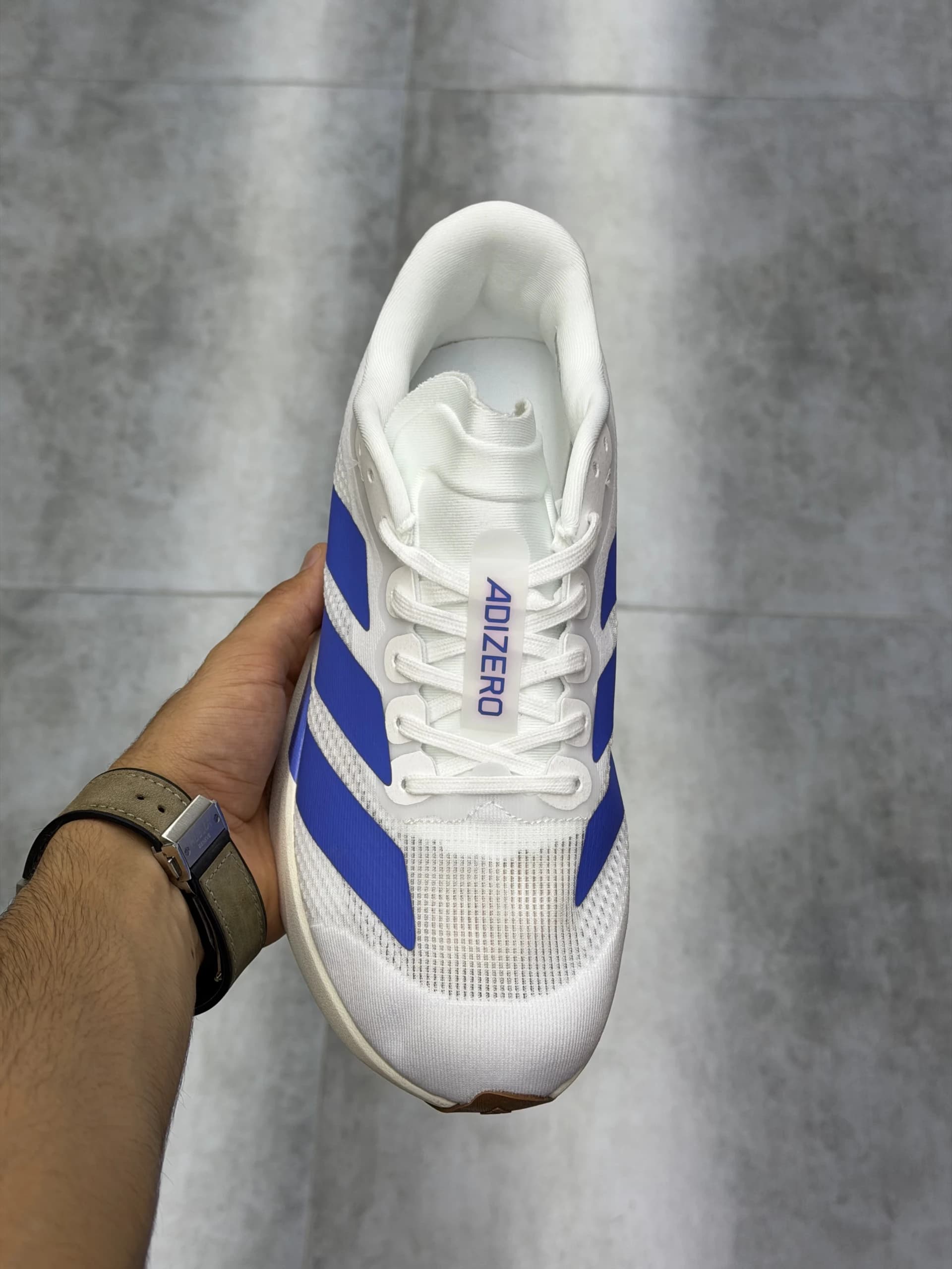 کتونی آدیداس آدیزیرو اوو اس ال سفید آبی Adidas Adizero Evo SL White Blue — تصویر ۷