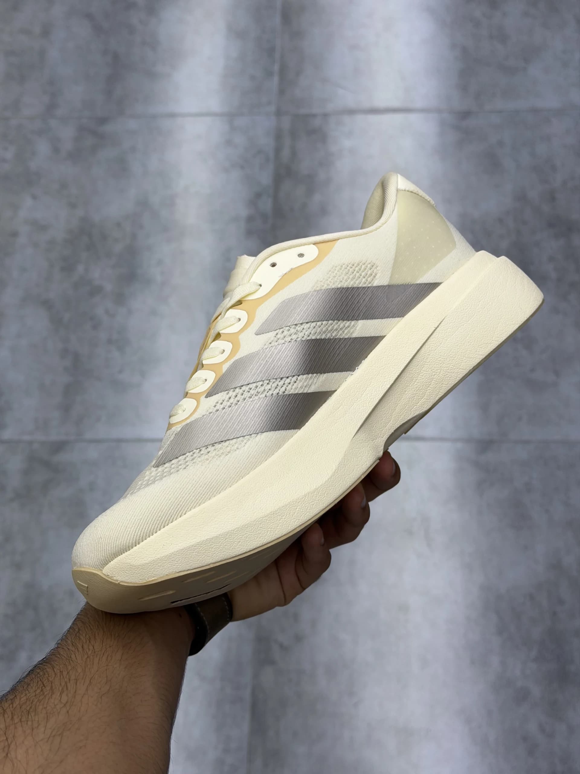 کتونی آدیداس آدیزیرو اوو اس ال کرم نقره ای Adidas Adizero Evo SL Cream White Silver — تصویر ۸