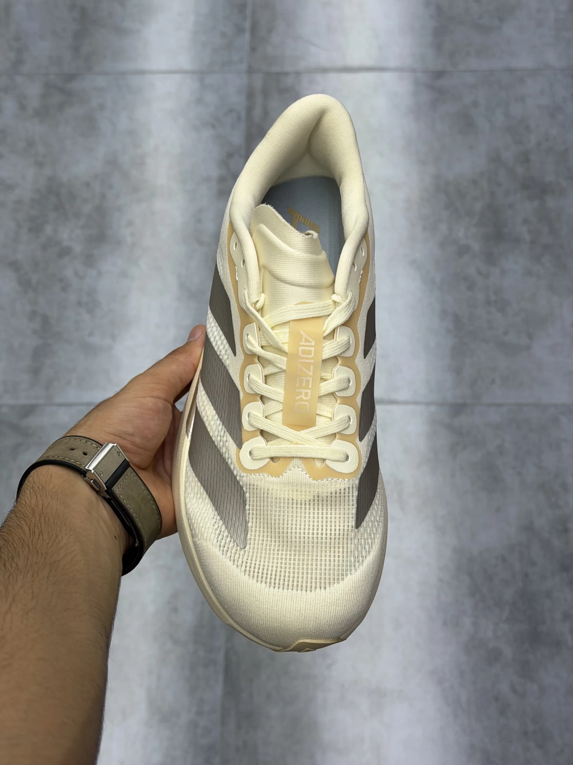 کتونی آدیداس آدیزیرو اوو اس ال کرم نقره ای Adidas Adizero Evo SL Cream White Silver — تصویر ۳