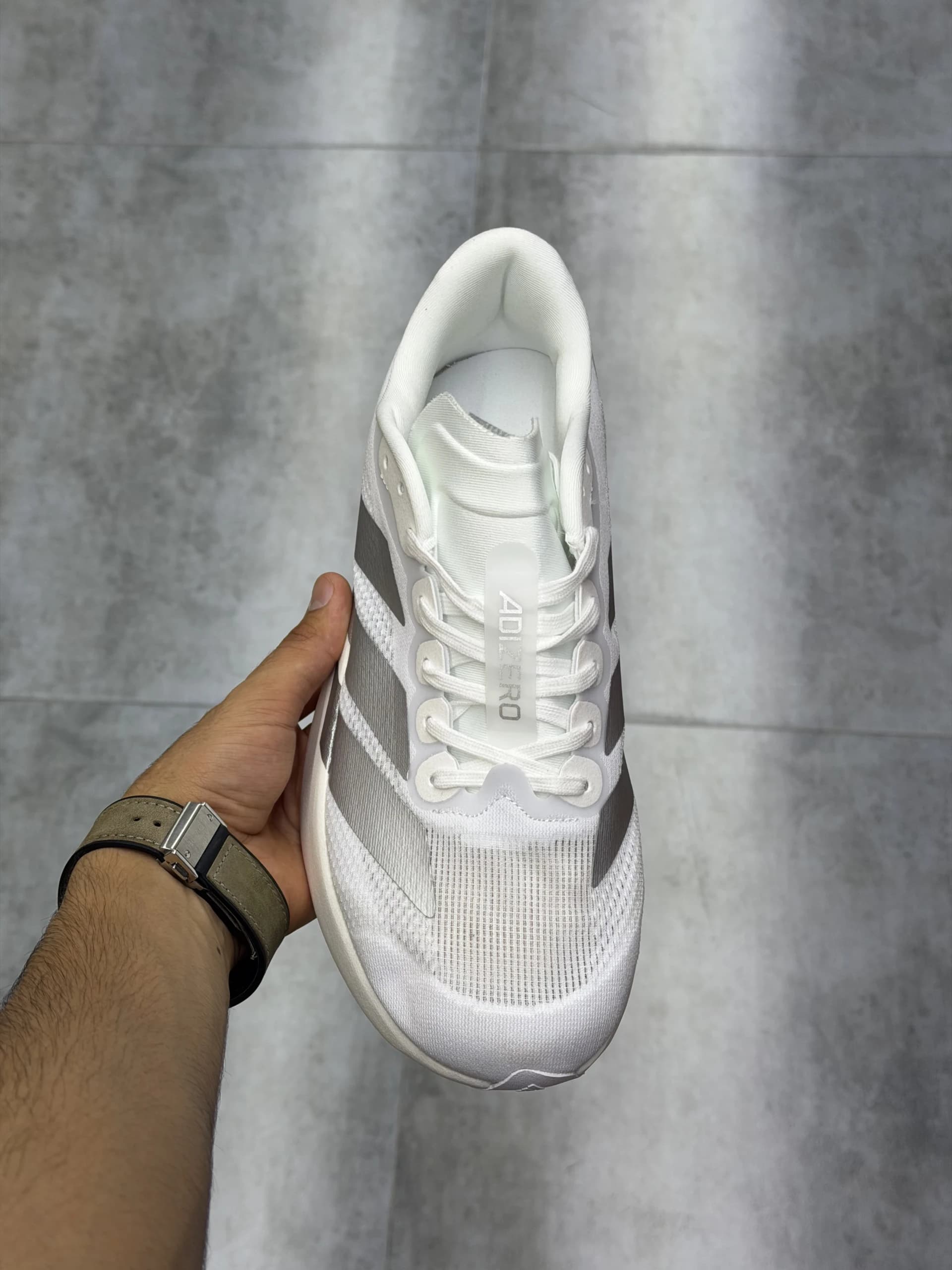 کتونی آدیداس آدیزیرو اوو اس ال سفید نقره ای Adidas Adizero Evo SL White Silver — تصویر ۷