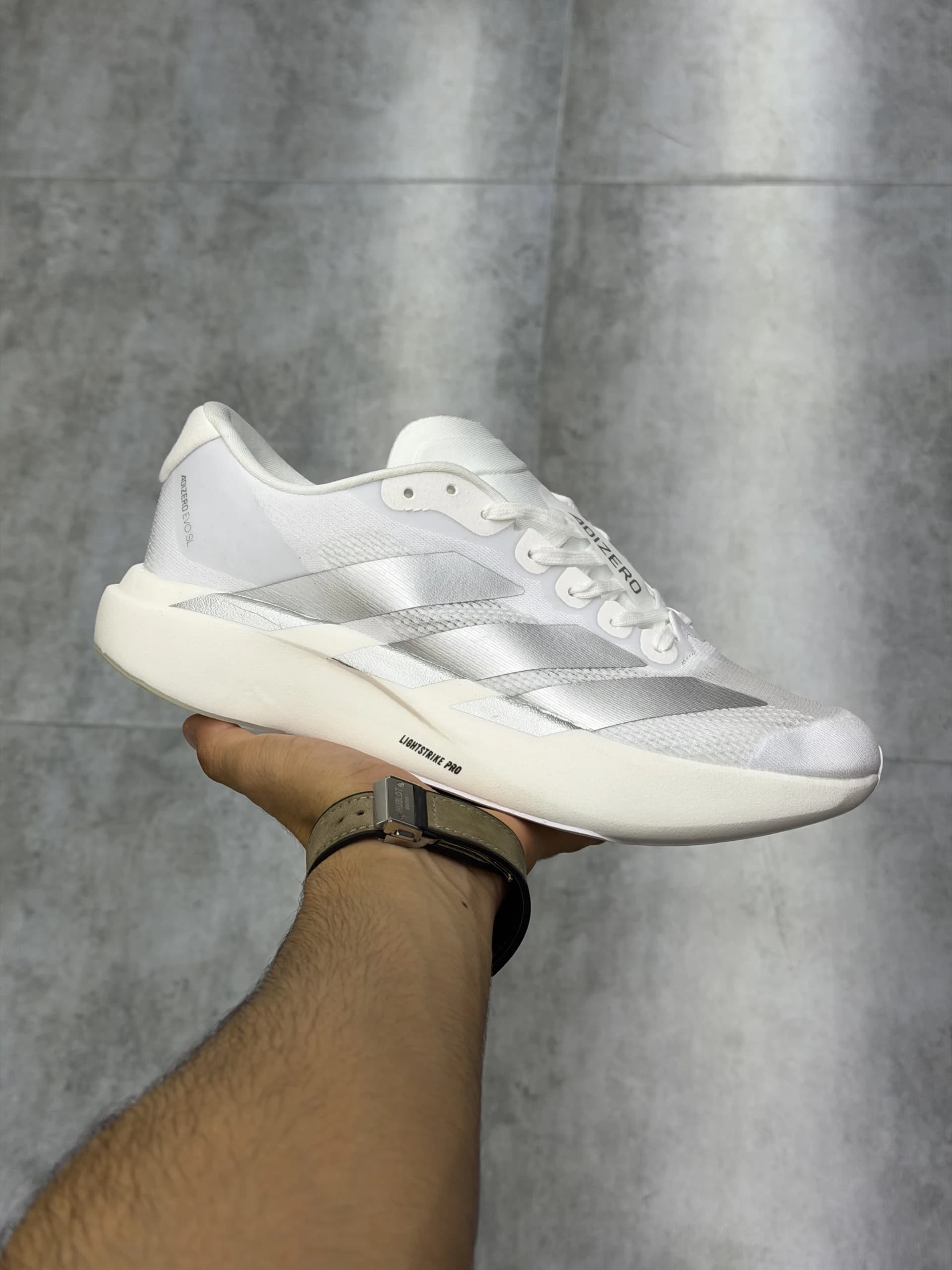 کتونی آدیداس آدیزیرو اوو اس ال سفید نقره ای Adidas Adizero Evo SL White Silver — تصویر ۶