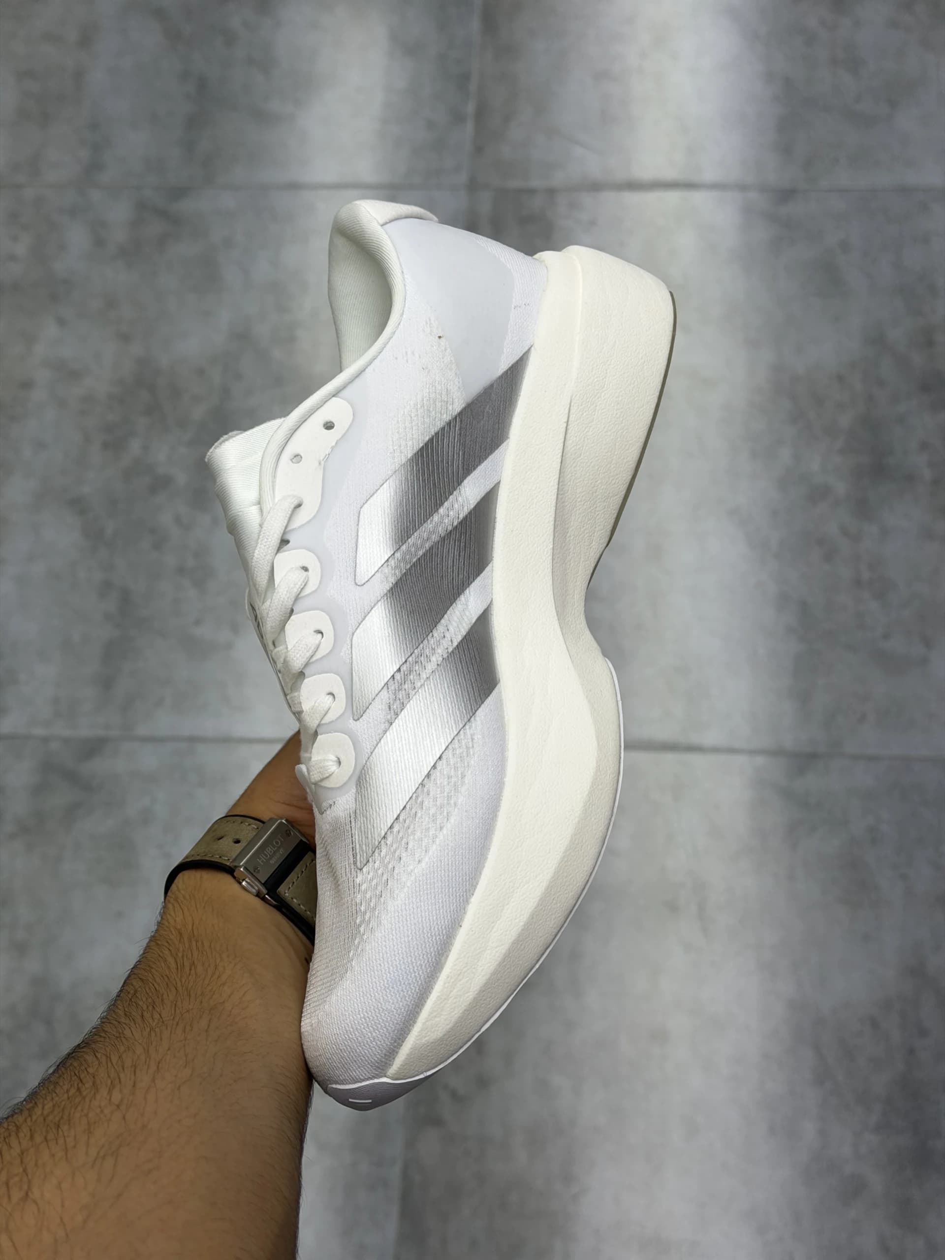 کتونی آدیداس آدیزیرو اوو اس ال سفید نقره ای Adidas Adizero Evo SL White Silver — تصویر ۴