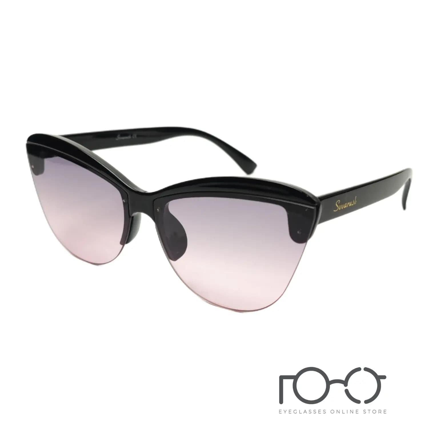 عینک آفتابی برند سوآروش Suuarush کائوچو کد 3263 رنگ مشکی با لنز دودی/صورتی سایه روشن