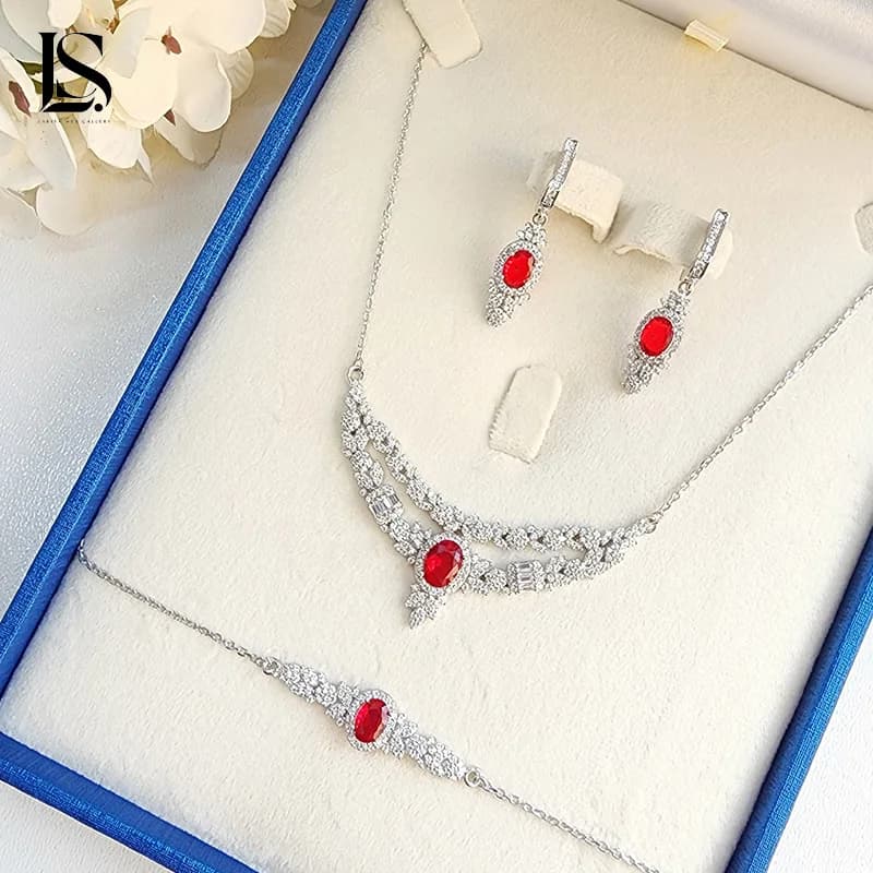 سرویس زنجیری نقره زنانه لاریسا SZ21 — تصویر ۵