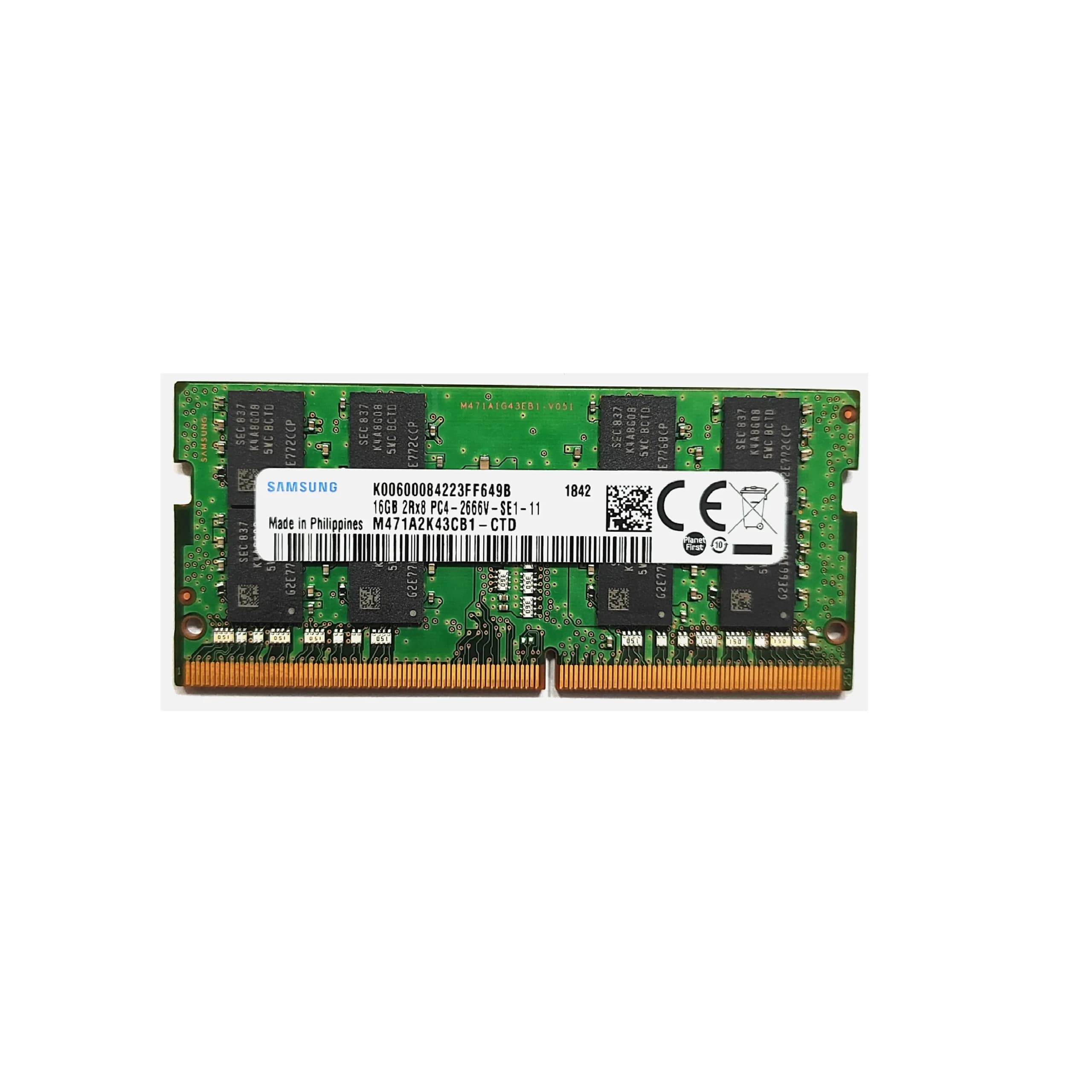 رم لپ تاپ 16 گیگ سامسونگ SAMSUNG DDR4-2666V MHz 1.2V CL19 (استوک)