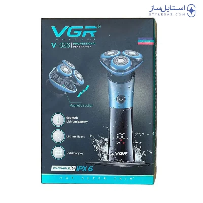 ریش تراش وی جی آر V-326 سه تیغ ضدآب — تصویر ۴