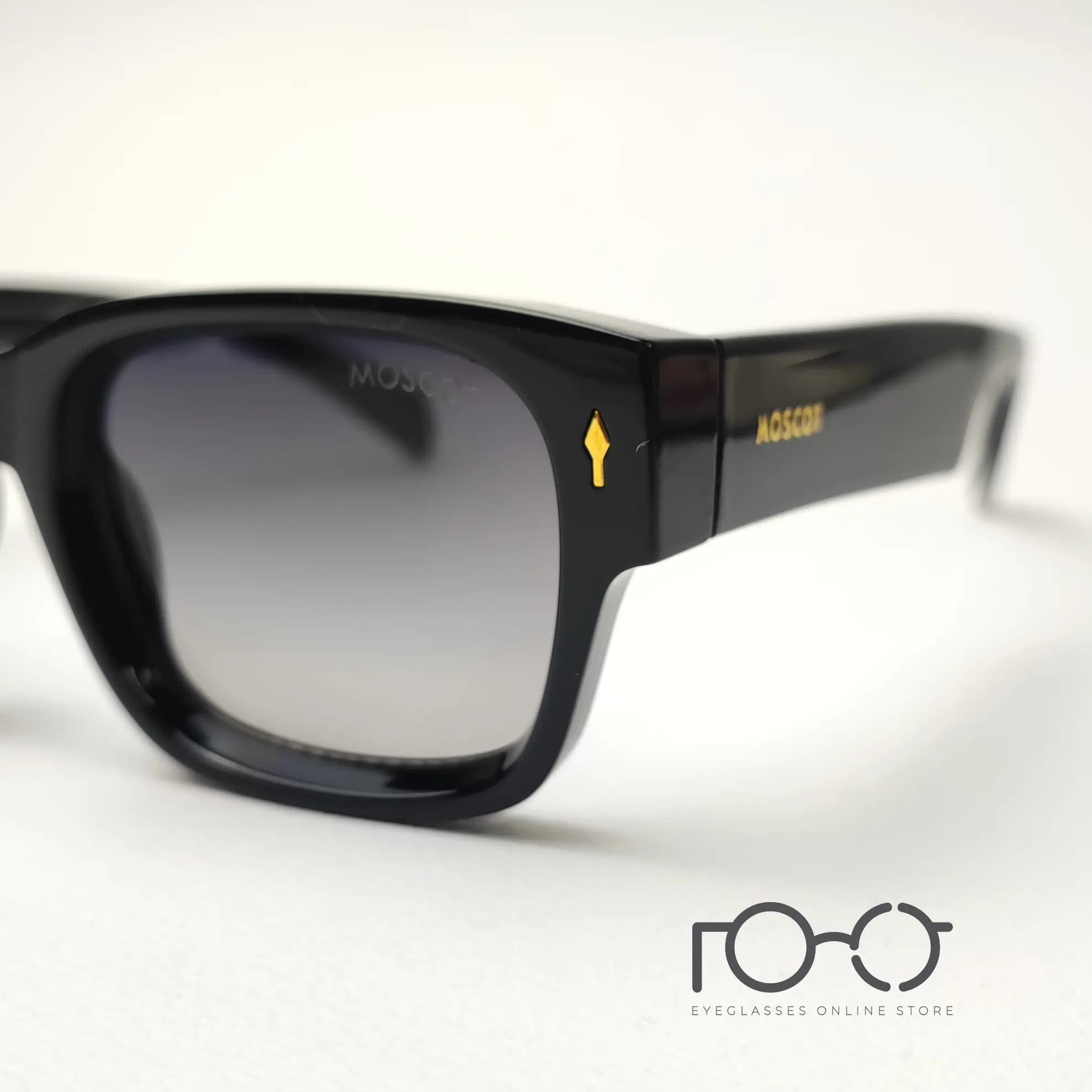 عینک آفتابی موسکات MOSCOT کائوچو استات کد 1201 رنگ مشکی پیانویی با لنز دودی سایه روشن — تصویر ۲