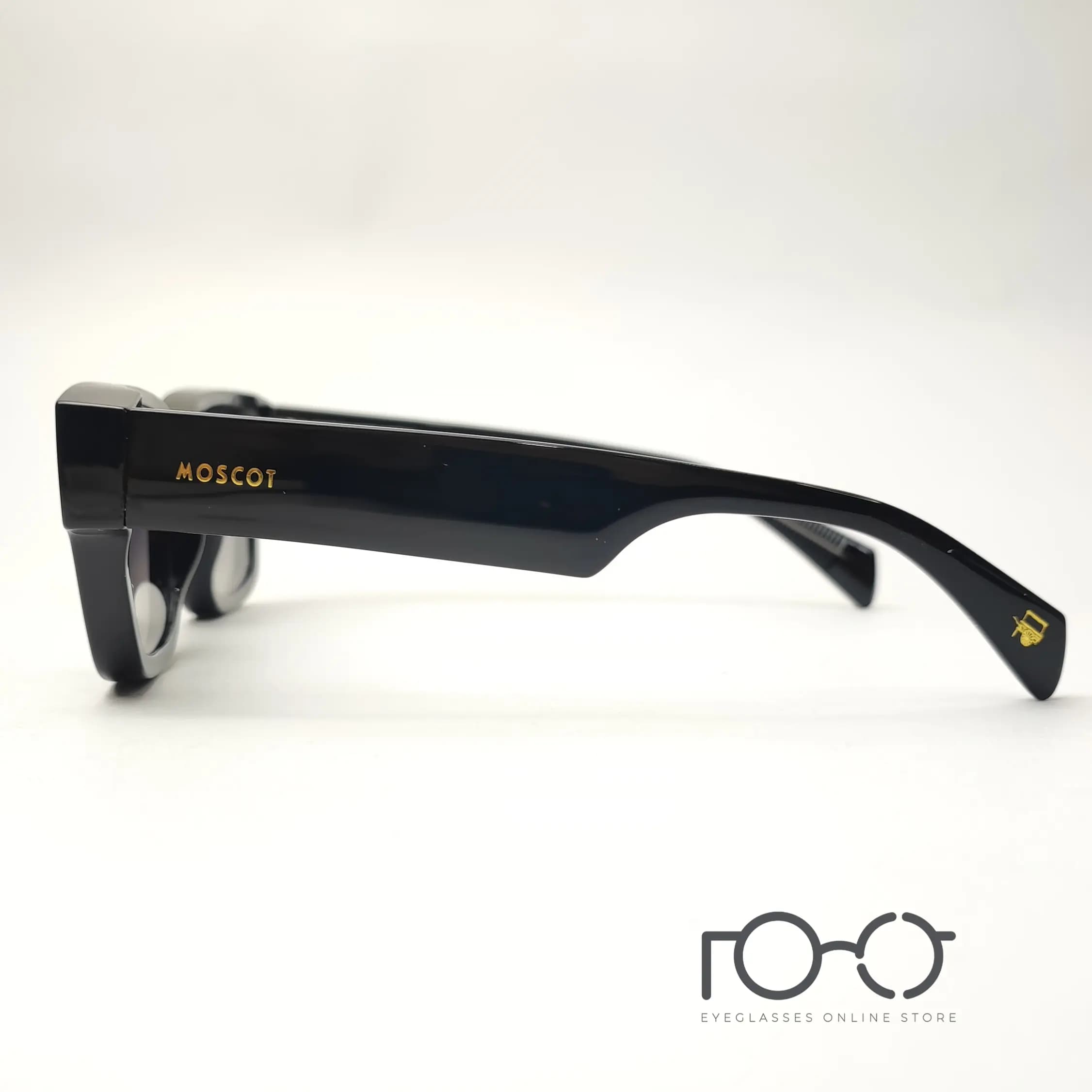 عینک آفتابی موسکات MOSCOT کائوچو استات کد 1201 رنگ مشکی پیانویی با لنز دودی سایه روشن — تصویر ۳