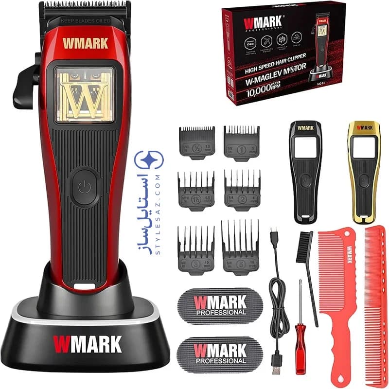 ماشین اصلاح سر دبلیومارک WMARK NG-X1 | کلیپر حرفه‌ای فید و حجم‌زنی — تصویر ۹