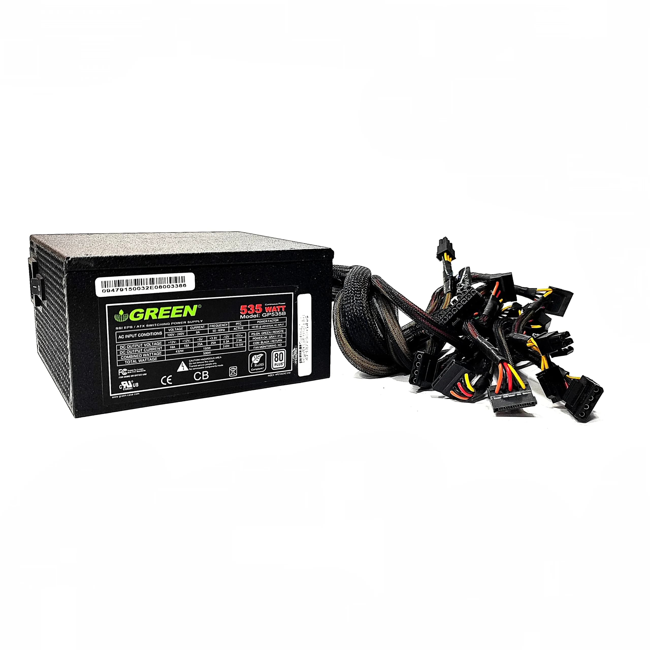 پاور 535w گرین مدل 80Plus-GP535B غیر ماژولار (استوک)