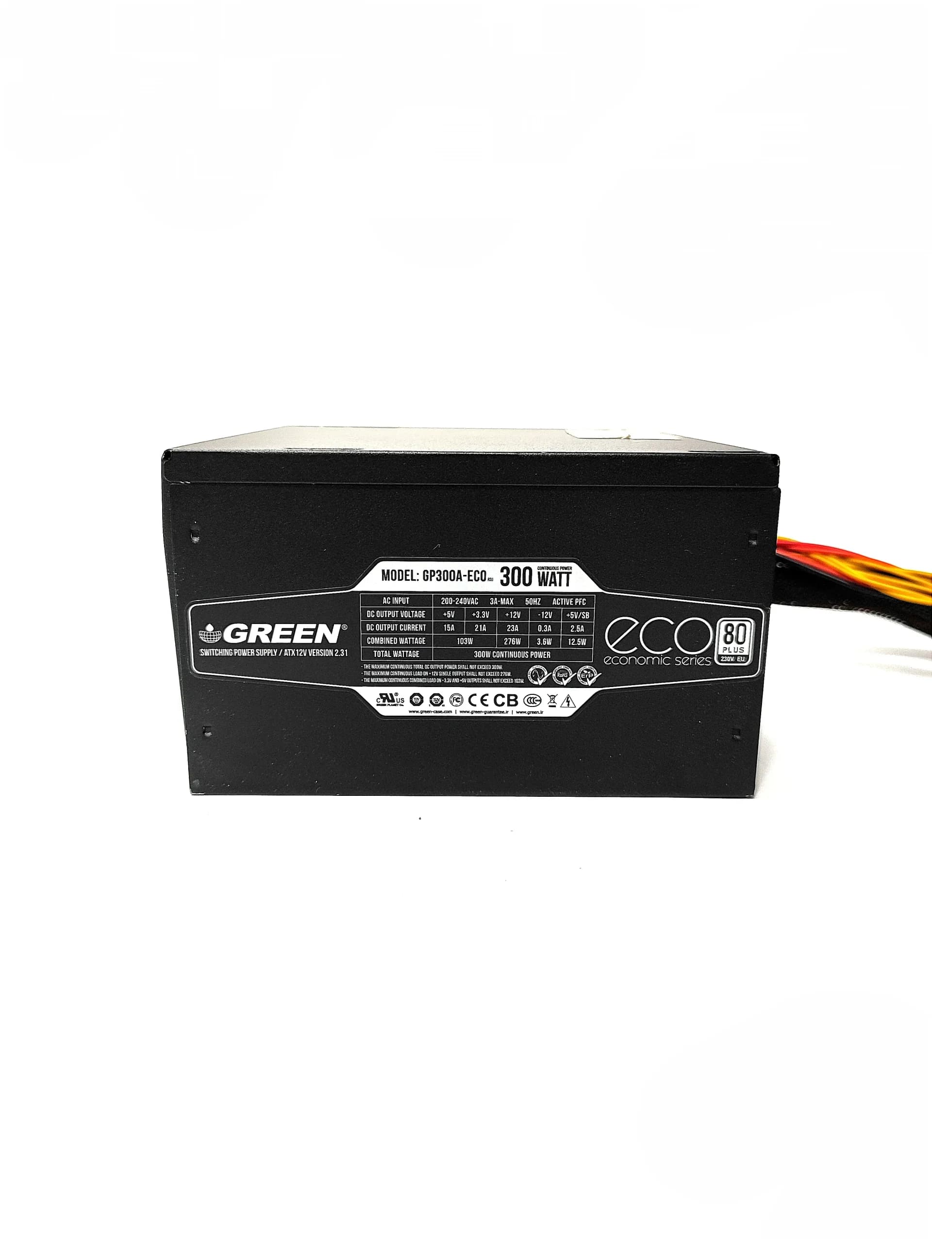 پاور 300w گرین مدل80Plus-GP300A-ECO rev3.1 غیر ماژولار (استوک) — تصویر ۶