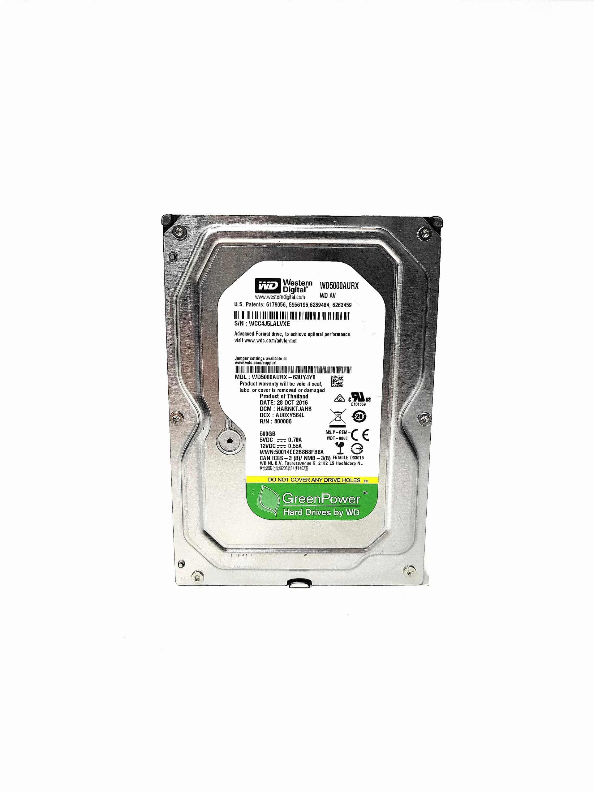 هارد دیسک 500 گیگ اینترنال وسترن دیجیتال Green — تصویر ۳