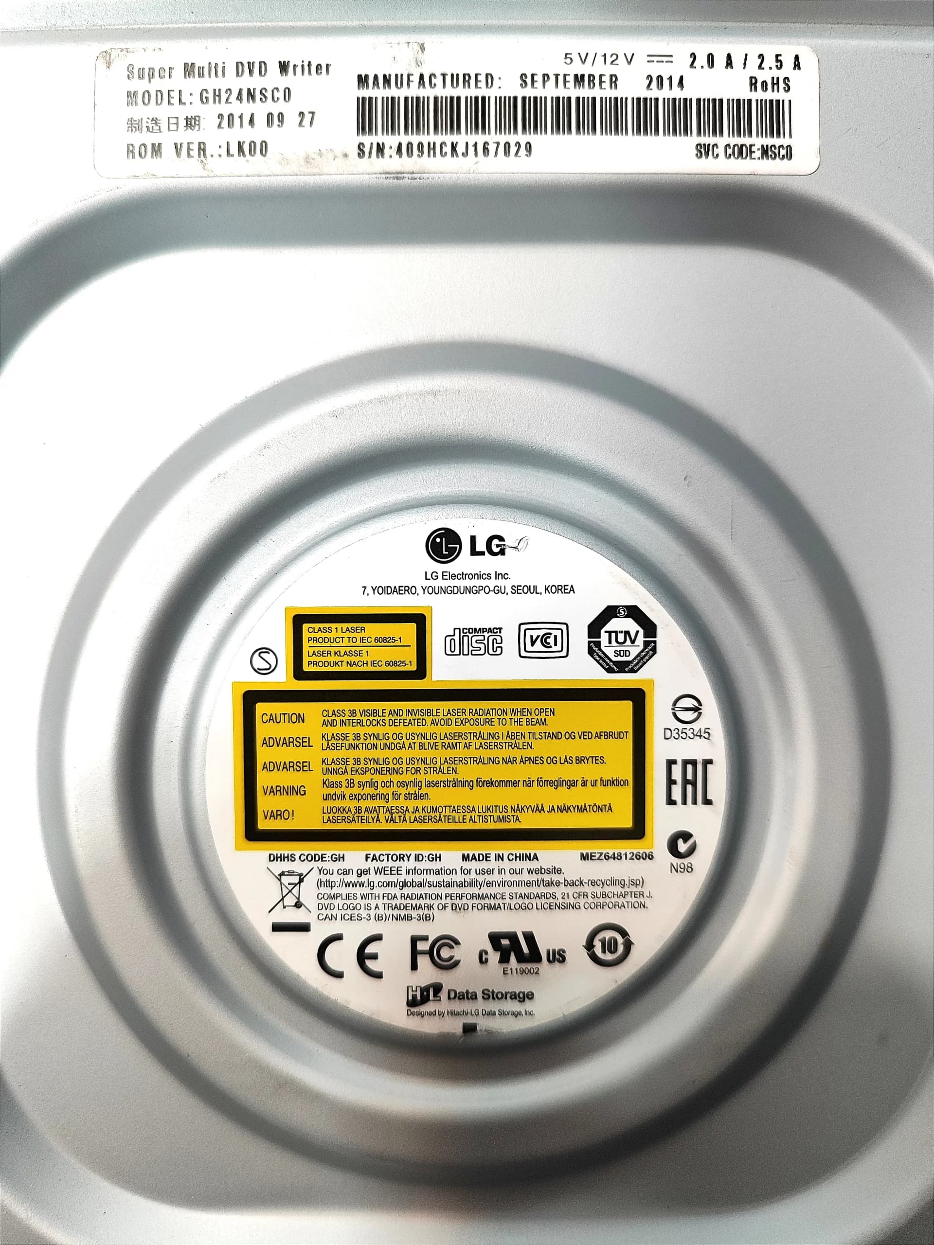 درایو DVD اینترنال ال جی مدل GH24NSC0 — تصویر ۴