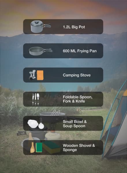 ست ظروف پخت‌ و پز کمپینگ 10 در 1 گرین لاین 10IN 1 Camping Cookware — تصویر ۷