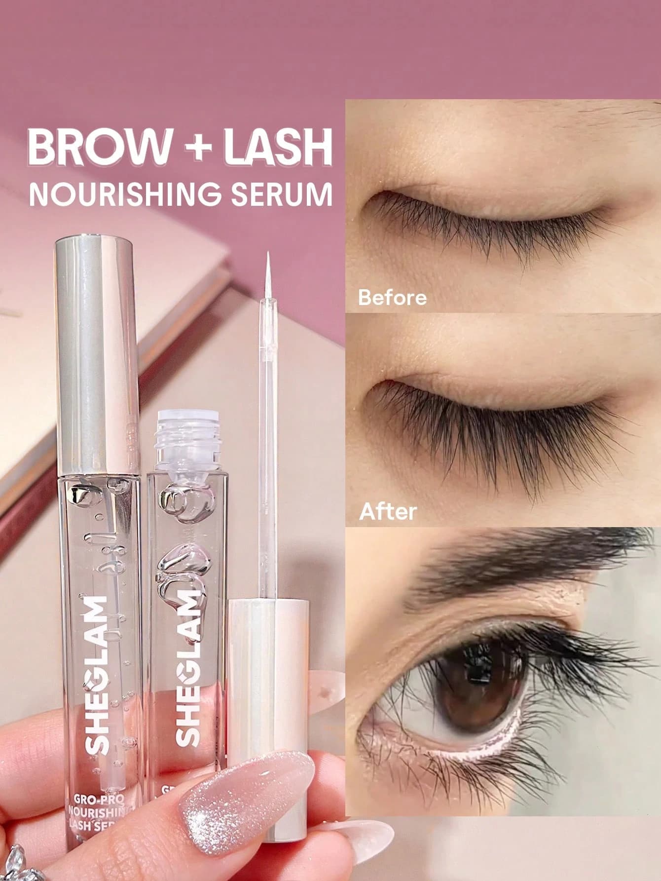 سرم تقویت مژه و ابرو شیگلم Gro-Pro Nourishing Lash Serum Clear حجم 2.4ml — تصویر ۳