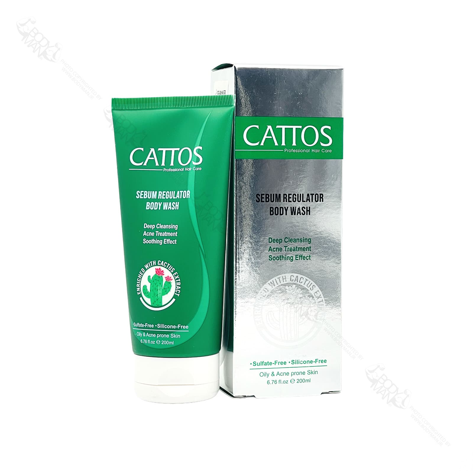 ژل شست و شوی بدن ضد آکنه و جوش کاتوس | CATTOS SEBUM REGULATOR BODY WASH GEL FOR Oily & Acne prone skin — تصویر ۳