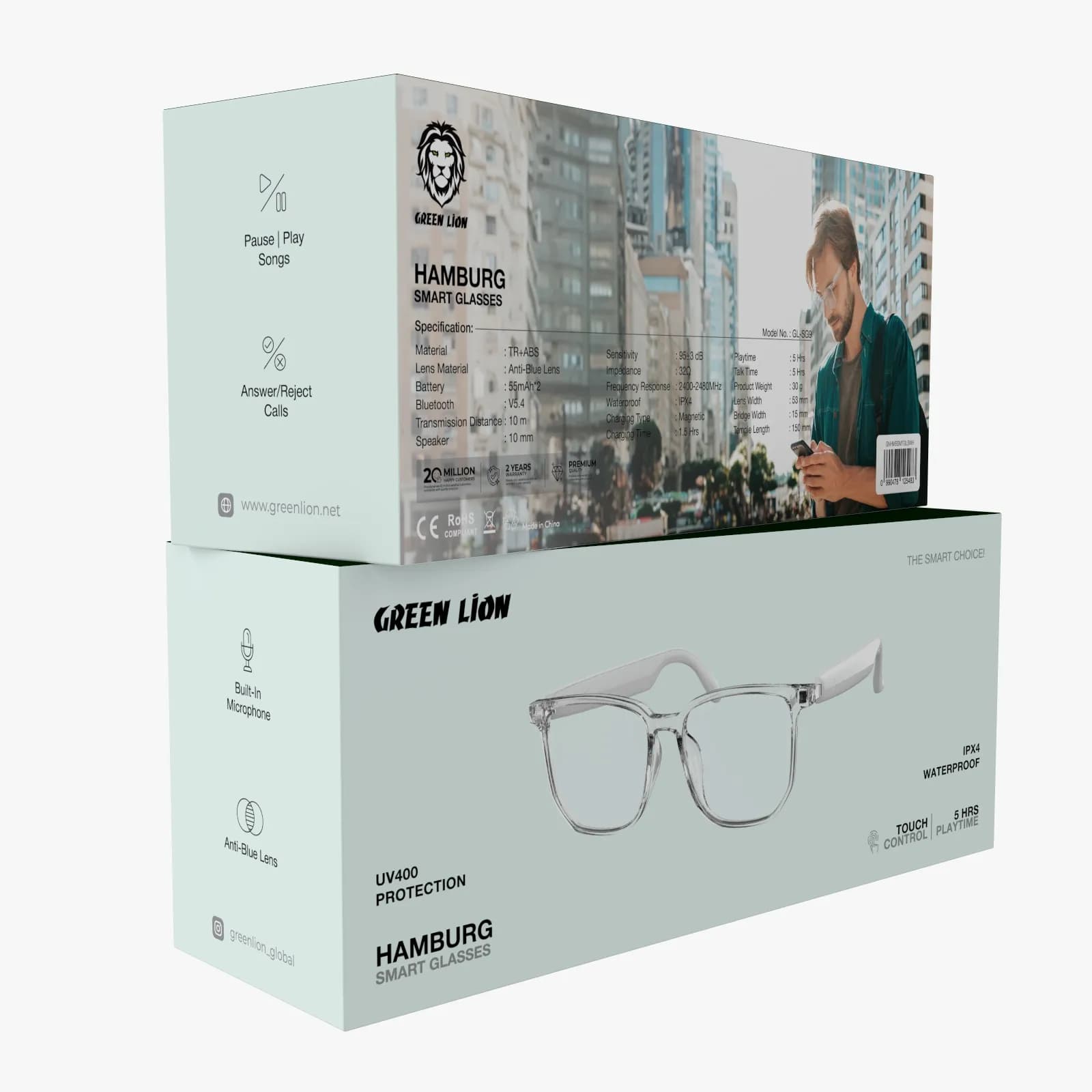 عینک هوشمند هامبورگ گرین لاین Hamburg smart glasses — تصویر ۲