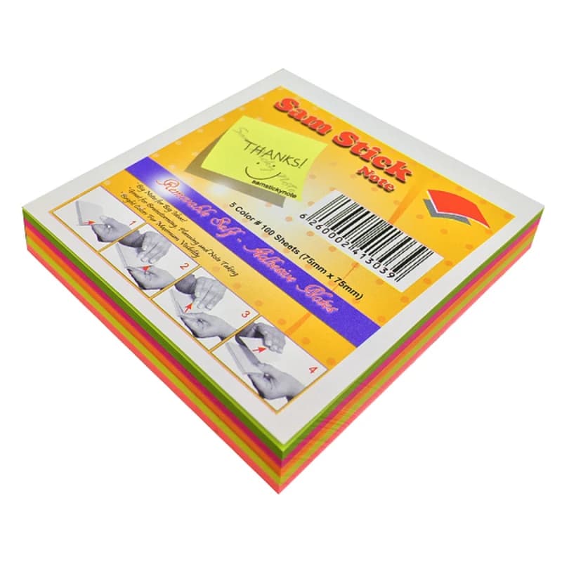 استیک نوت چسب دار رنگی 7.5×7.5 — تصویر ۳